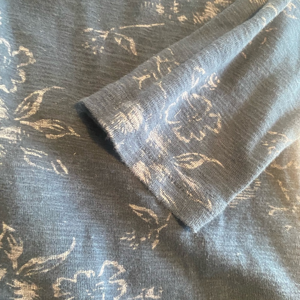 Chaps Navy Lace-Up Long Sleeve Top Women’s Large Preloved - Picture 7 of 9
